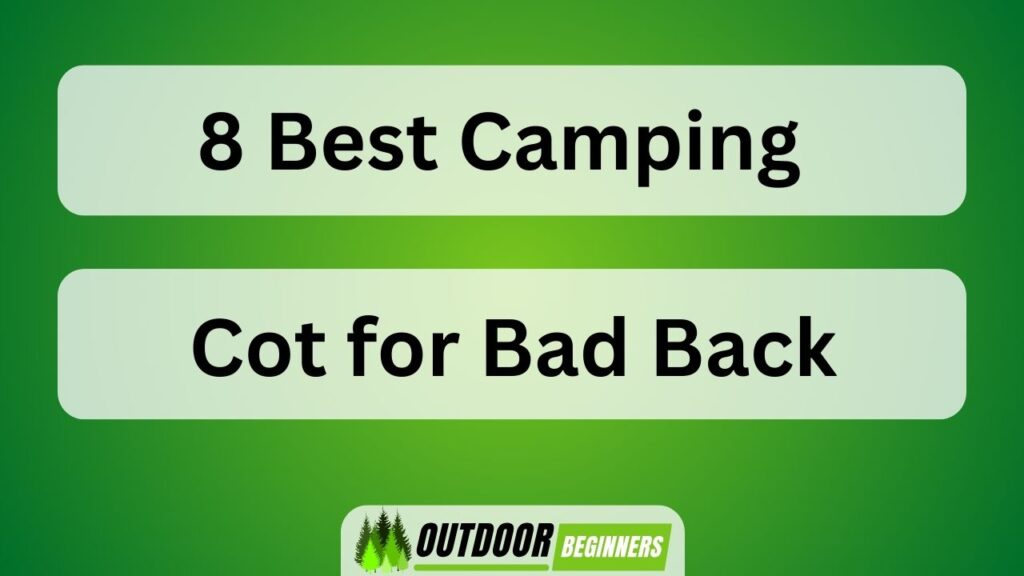 8 Best Camping Cot for Bad Back